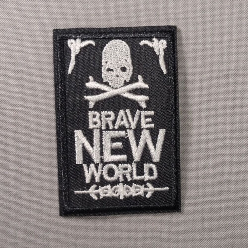 Brave New World Skull Iron On Patch | Gothic Patch